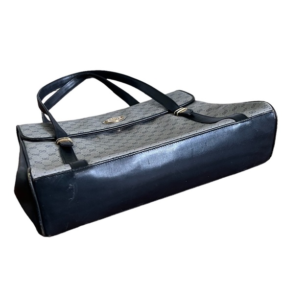 Gucci • 3pc Set Authentic Vintage Navy Blue Micro GG Handbag Purse Pouch Wallet - Picture 10 of 16